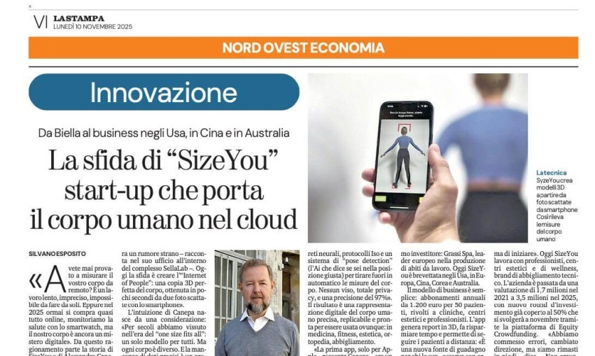 La sfida di “SizeYou”, start-up che porta il corpo umano nel cloud